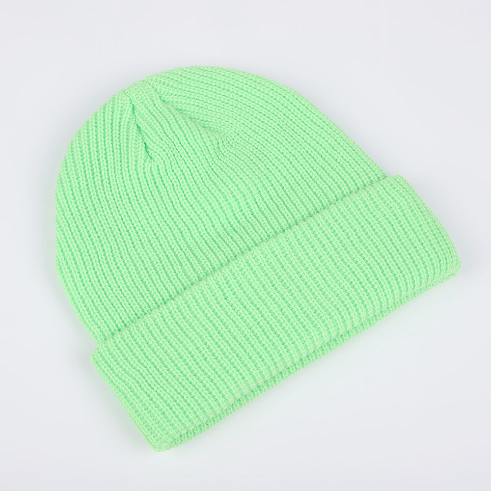Wholesale Round Top Solid Color Knitted Melon Pea Hat